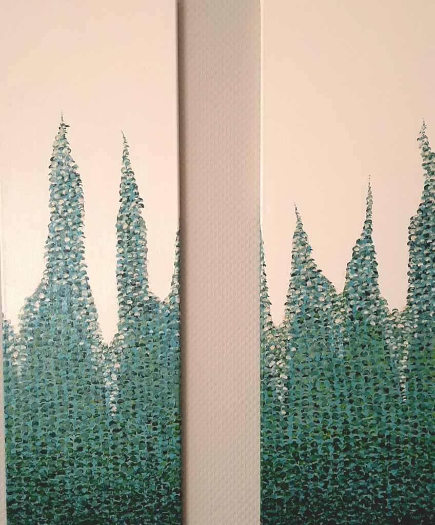 schilderij, groene kleuren, kunst in opdracht