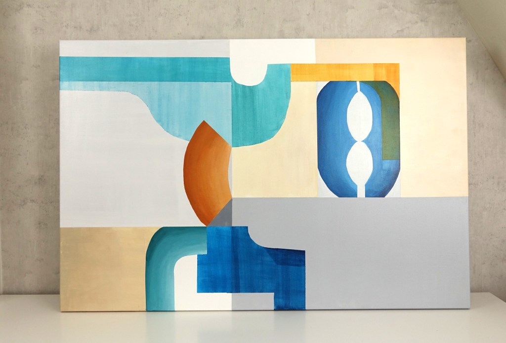 Abstract modern, kleuren schilderij,kunst in opdracht