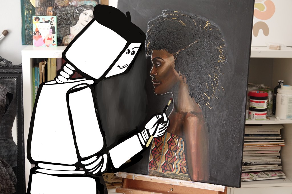 Kunst door A.I. Robot die schildert