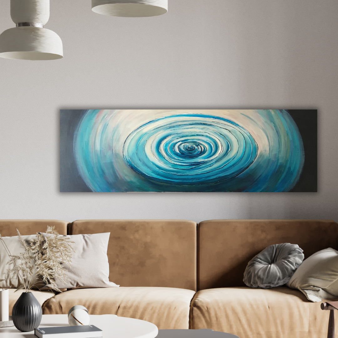 Capillary wave, rimpels in water, blauw, 3d, golfbeweging