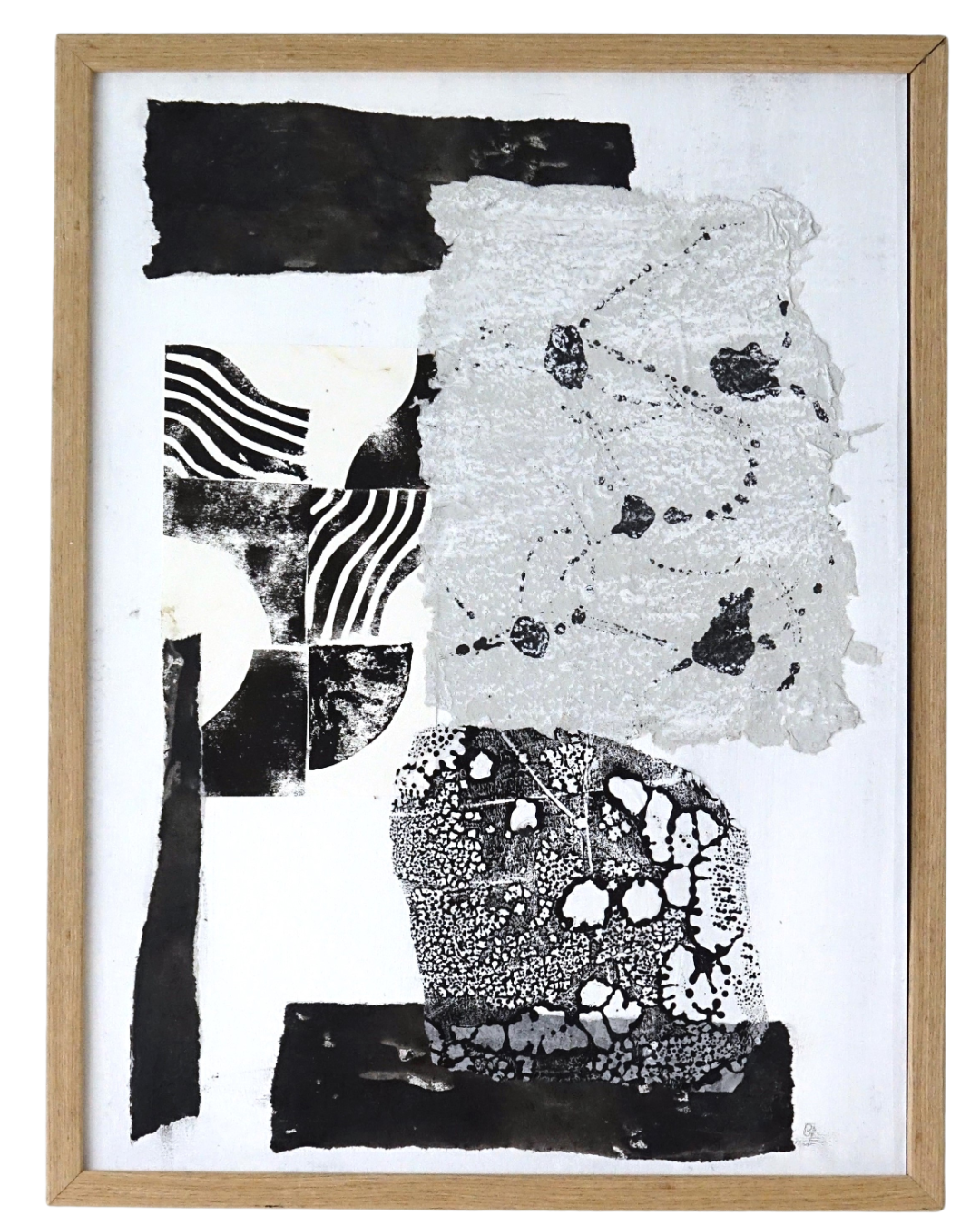 black and white, collage, paper,
