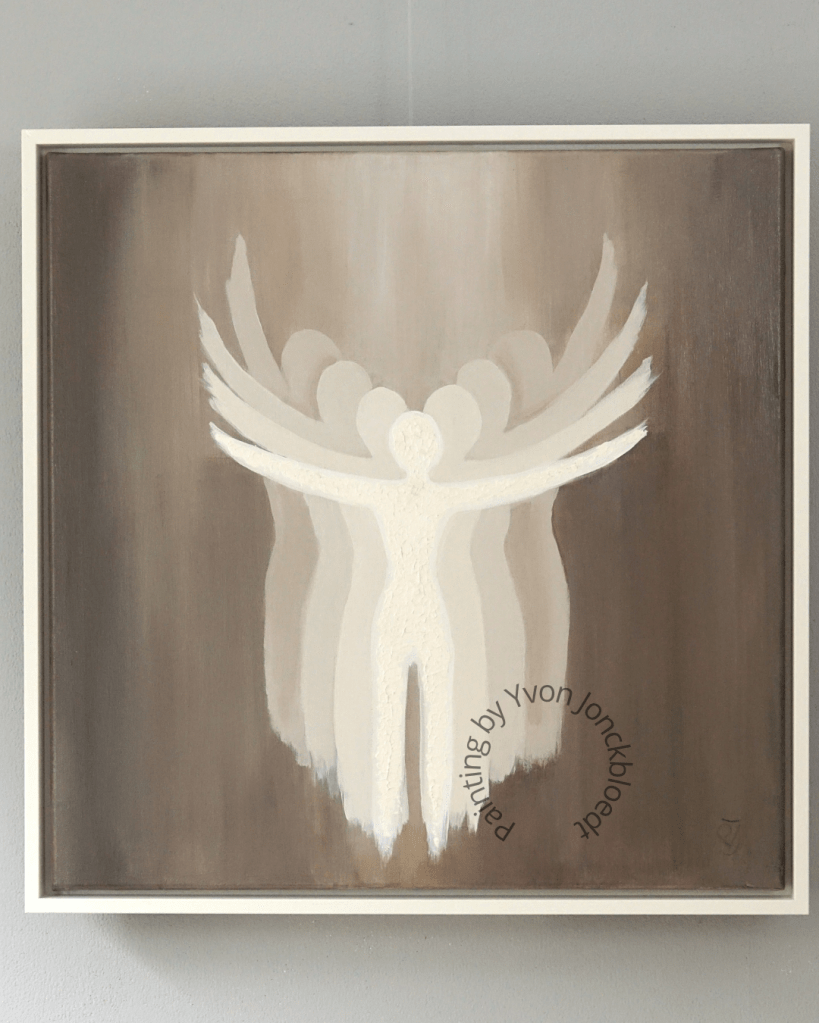 Painting about awakening, Ontwaken ,Spirituele Reis ,Vleugels